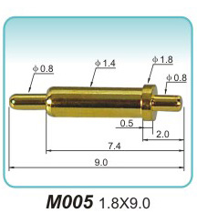 Spring probe M005 1.8x9.0pogopin factory Spring electrode company