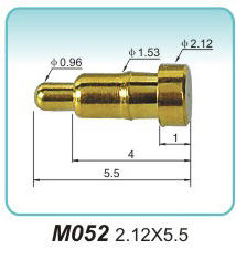 Brass spring terminal M052 2.12X5.5pogopin factory Electronic connector factory