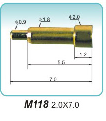 Charging probe M118 2.0X7.0 pogopin factory pogo pin socket factory