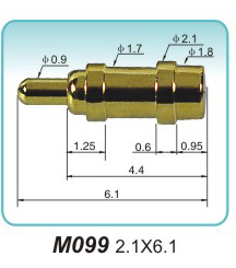 Spring contact needle Mo99 2.1x6.1 pogopin factory