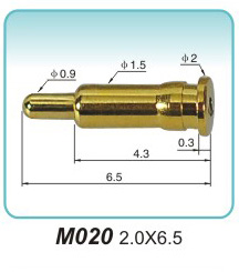 Spring contact pin M020 2.0x6.5pogopin factory Screw Pogo Pin factory