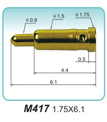 Spring contact pin M417 1.75x6.1pogopin factory Elastic contact price