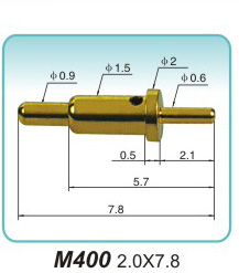 Spring probe M400 2.0x7.8 1 pin pogopin factory Magnetic Pogo Pin Manufacturer