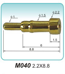 spring needle with battery connector M040 2.2x8.8pogopin factory pogo connector company