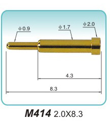Spring probe M414 2.0x8.3 1 pin pogopin factory Data line spring needle Vendor