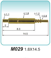 Spring contact pin M029 1.8x14.5pogopin factory Signal contact pin Vendor