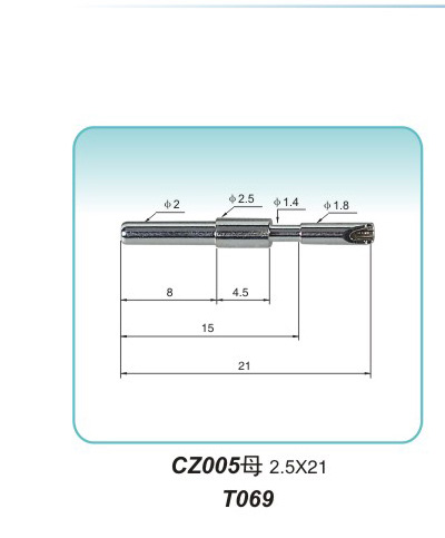 Pin type CZ005 2.5X21 T069pogopin pogopin connector Thimble connector magnetic pogo pin connector