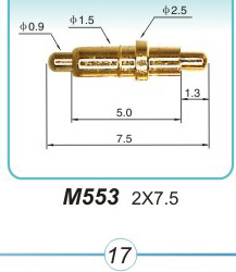 Brass spring terminal M553 2X7.5metal electrode Manufacturing