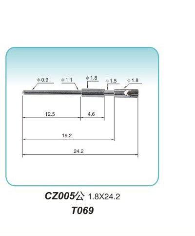 Pin type CZ005 1 .8X24.2  T069pogopin pogopin connector Thimble connector magnetic pogo pin connecto