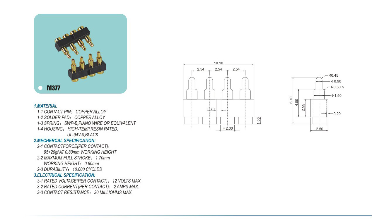 Antenna thimble connector M377pogopin pogopin connector Thimble connector magnetic pogo pin connecto