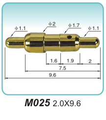 Spring contact needle M025 2.0x9.6