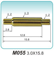 spring needle with battery connector M055 3.0x15.8