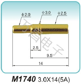 M1740 3.0X14(5A)Electronic Cigarette Pogo Pin Manufacturing