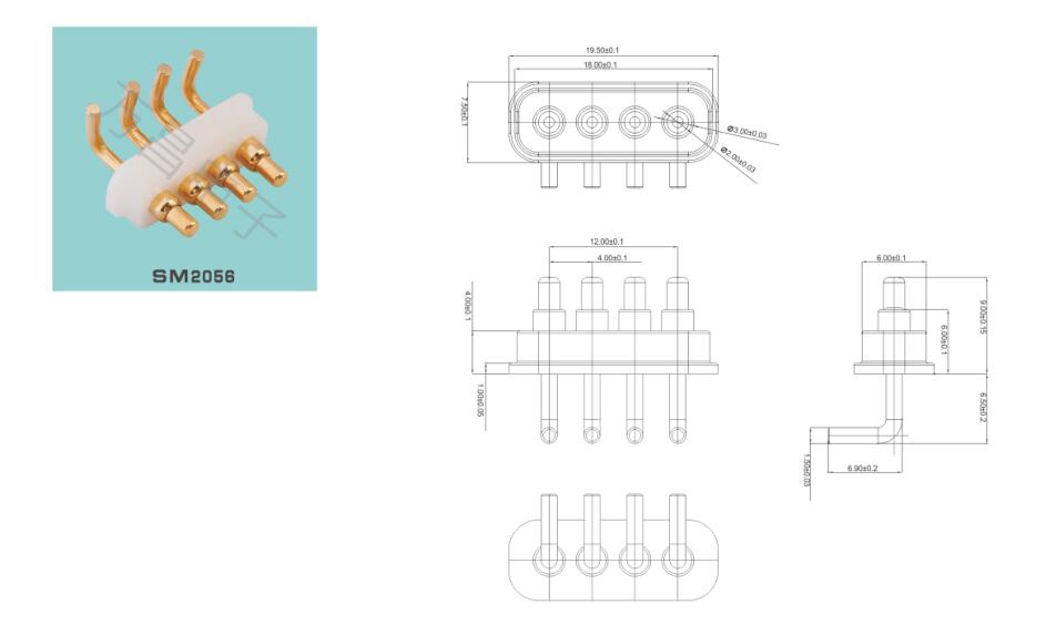 SM2056pogopin pogopin connector Thimble connector magnetic pogo pin connector