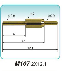 Spring contact needle M107 2x12.1