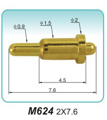 Double-ended spring thimble M624 2X7.6pogo connector Manufacturing