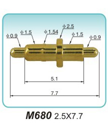 Double-ended spring thimble M680 2.5X7.7pogo connector Production