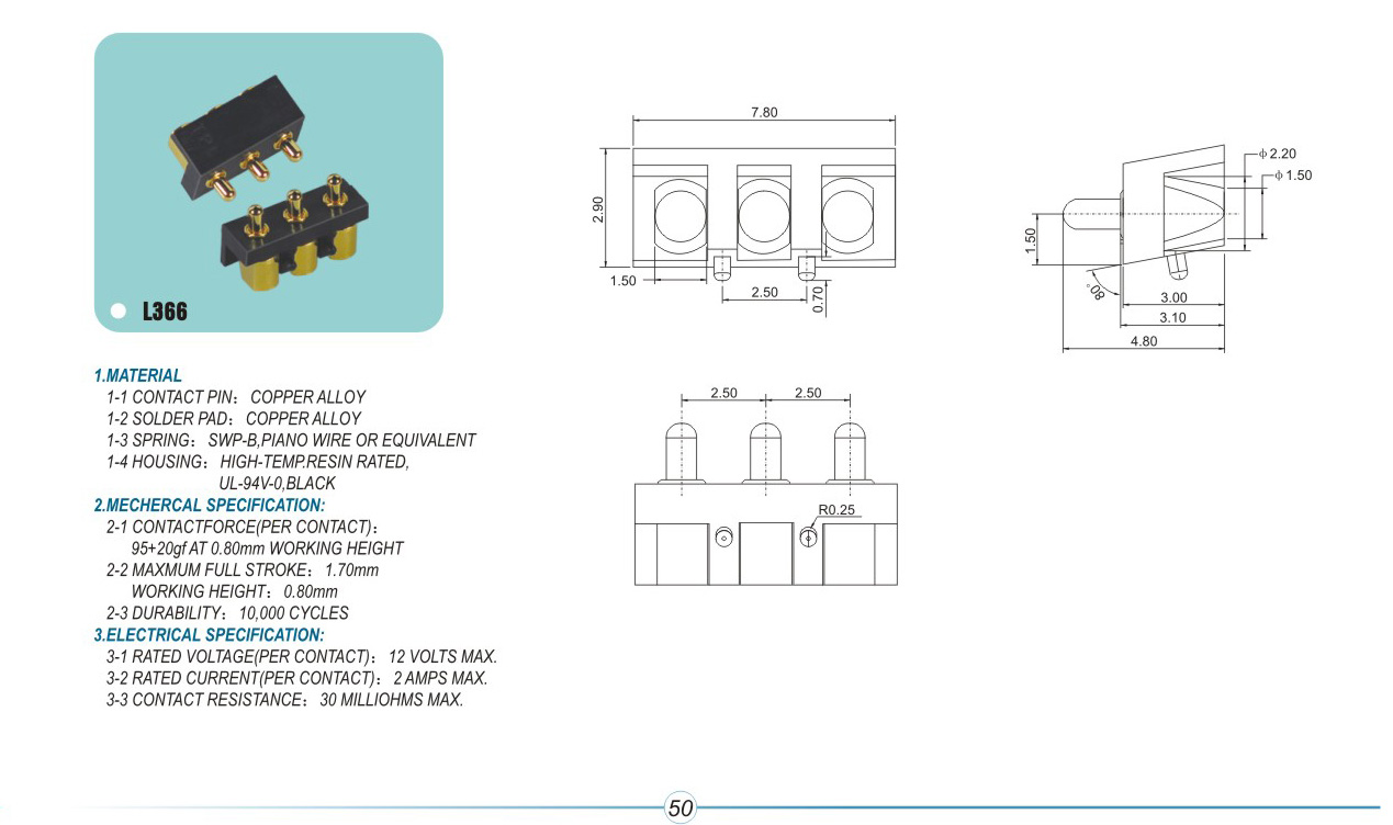 Probe connector M368pogopin pogopin connector Thimble connector magnetic pogo pin connector