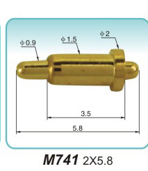 Double-ended spring probe M741 2X5.8pogo pin connector Manufacturing