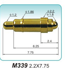 Double-ended spring pogo pin M339 2.2X7.75spring loaded pogo pins Processor