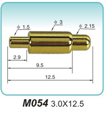 spring needle with battery connector M054 3.0x12.5